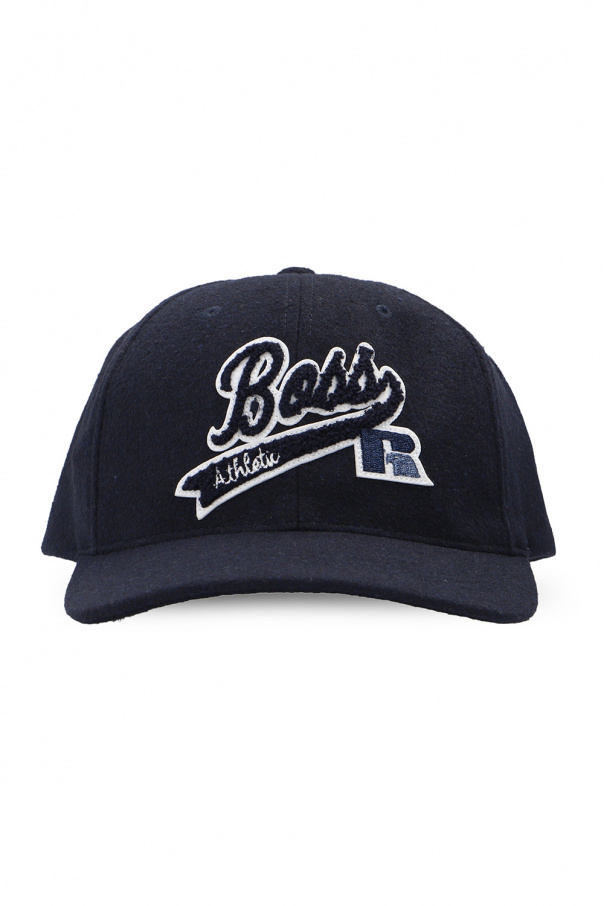 Navy blue Baseball cap with logo BOSS x Russell Athletic